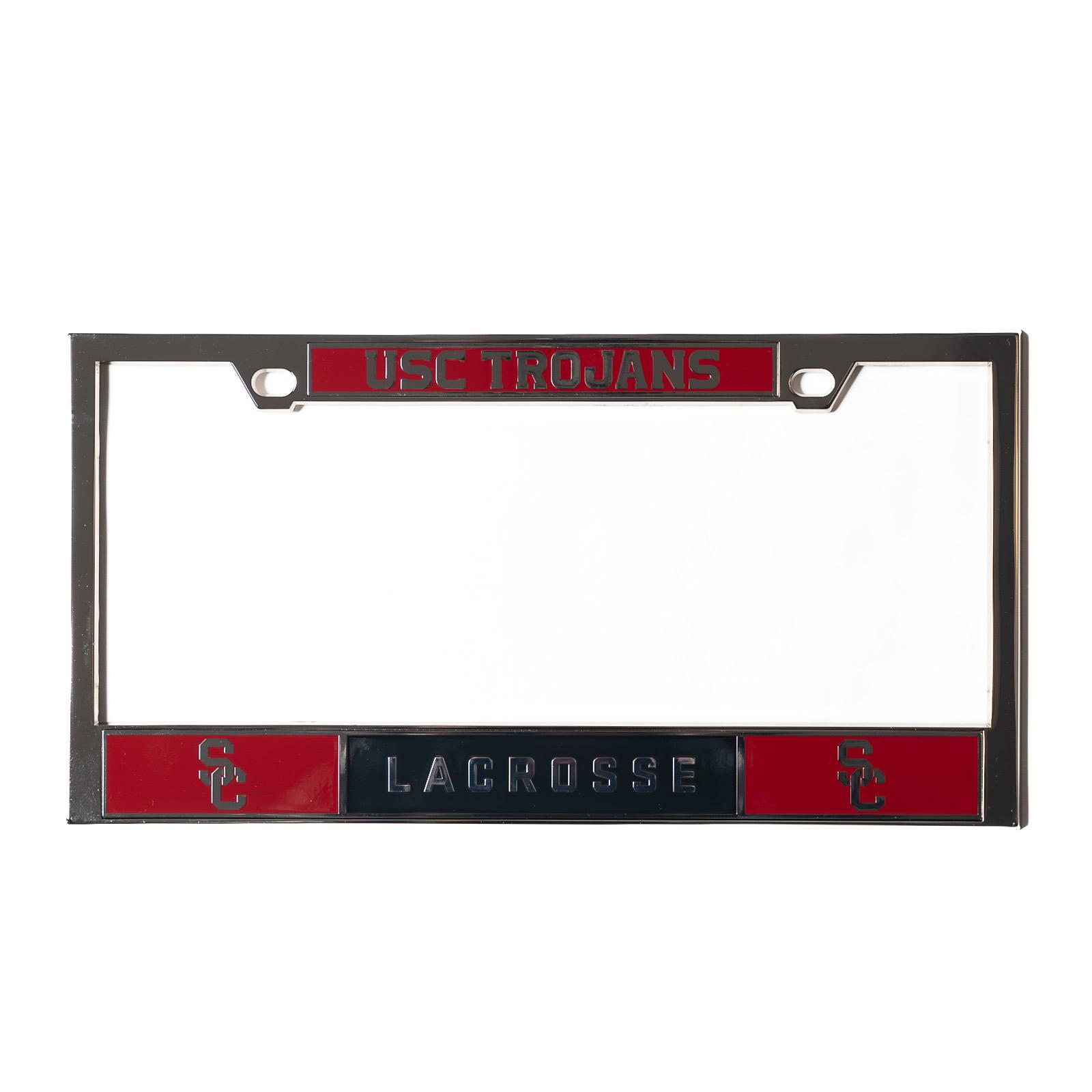 SC Interlock Lacrosse License Plate Frame Chrome by The U Apparel & Gifts image01
